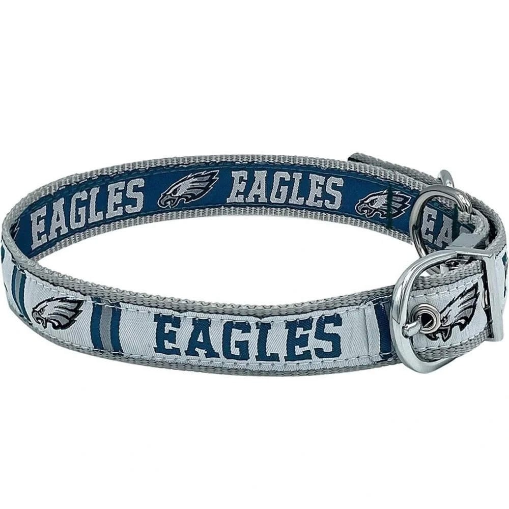 Philadelphia Eagles Reversible Dog Collar Sz Medium NFL Licensed Logo Pets First